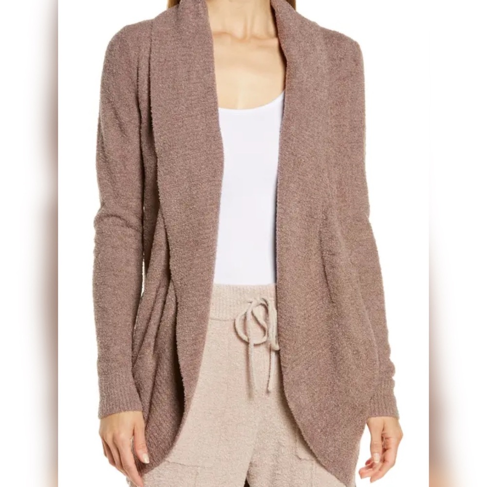 $116 Barefoot Dreams Cozychic Lite Circle Cardigan size Medium in Brown